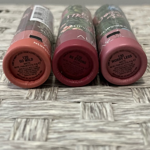 Almay #LipVibes Cream Matte Lipstick Trio - Go Wild, Be Strong Red Brown Pink - Picture 2 of 4